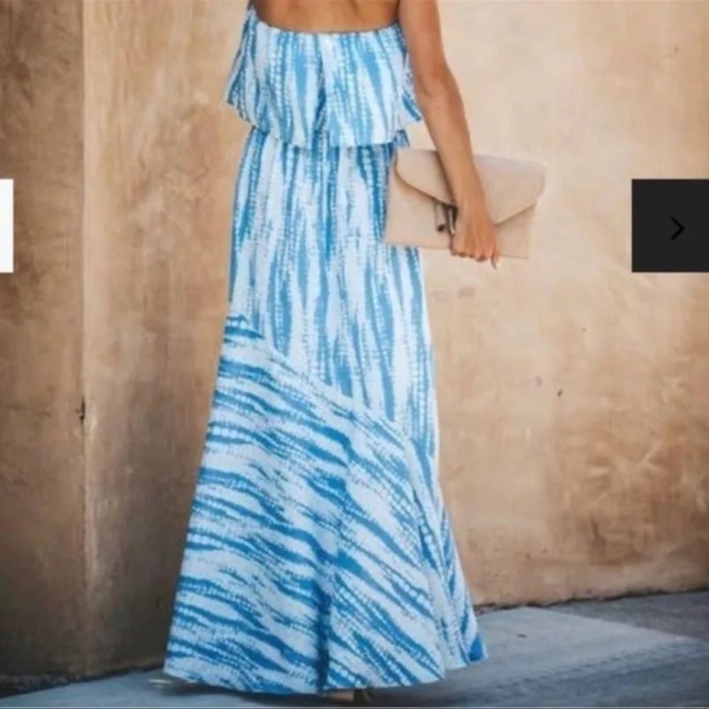 VICI Light Blue Tie-Dye Maxi Dress never worn - too long for my body! Small - Picture 2 of 6
